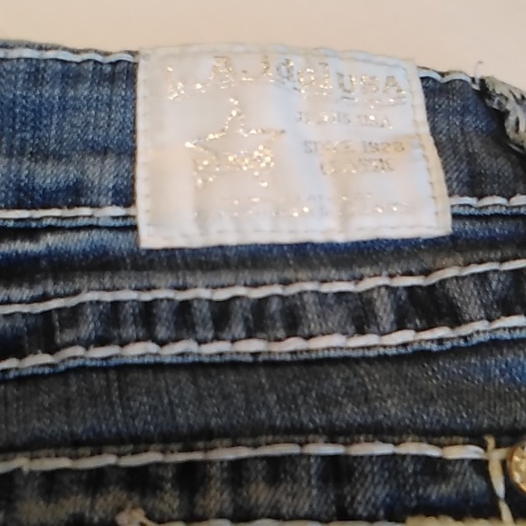 L.A. IDOL Low Rise Straight Leg Boot Cut Flare Jeans w Bling Women's… - Picture 10 of 15